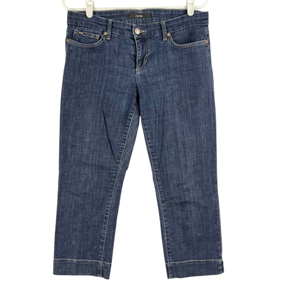 JOE'S Women's Slit Hem Kicker Blue Capris Jeans Size 29 Mid Rise Straight Leg